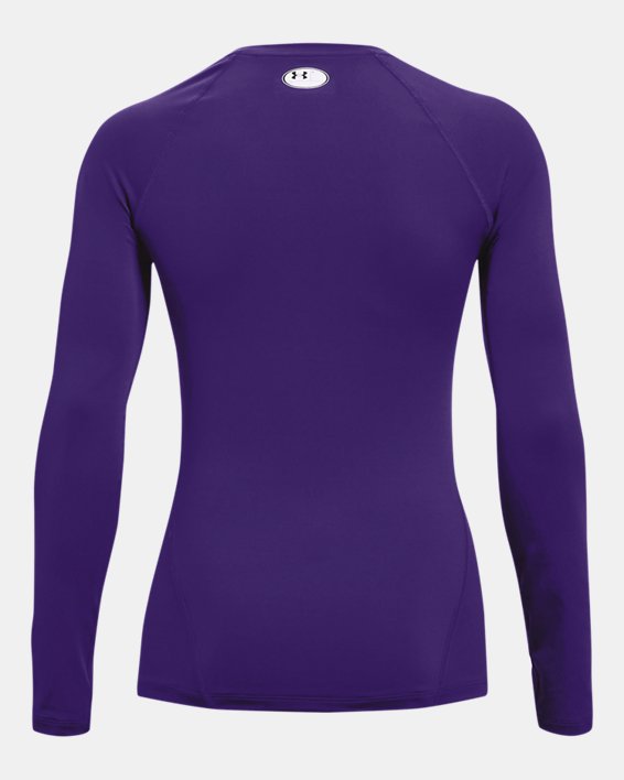 Women's HeatGear® Compression Long Sleeve, Purple, pdpMainDesktop image number 5